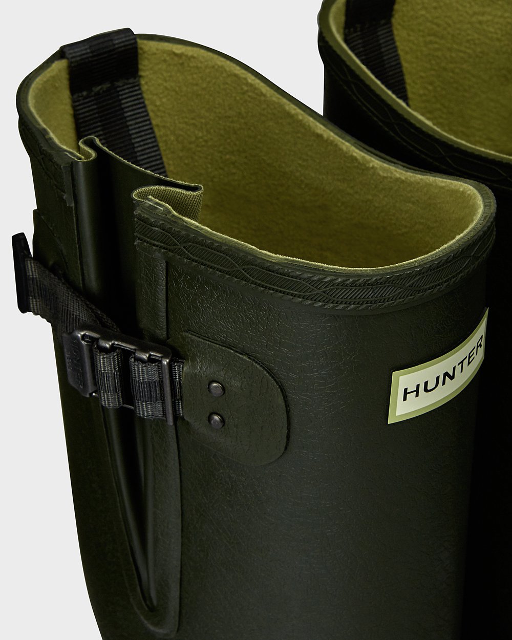 Botas de Lluvia Altas Hunter Hombre - Balmoral Bamboo Carbon - Verde Oscuro Oliva - XQMVLIE-23